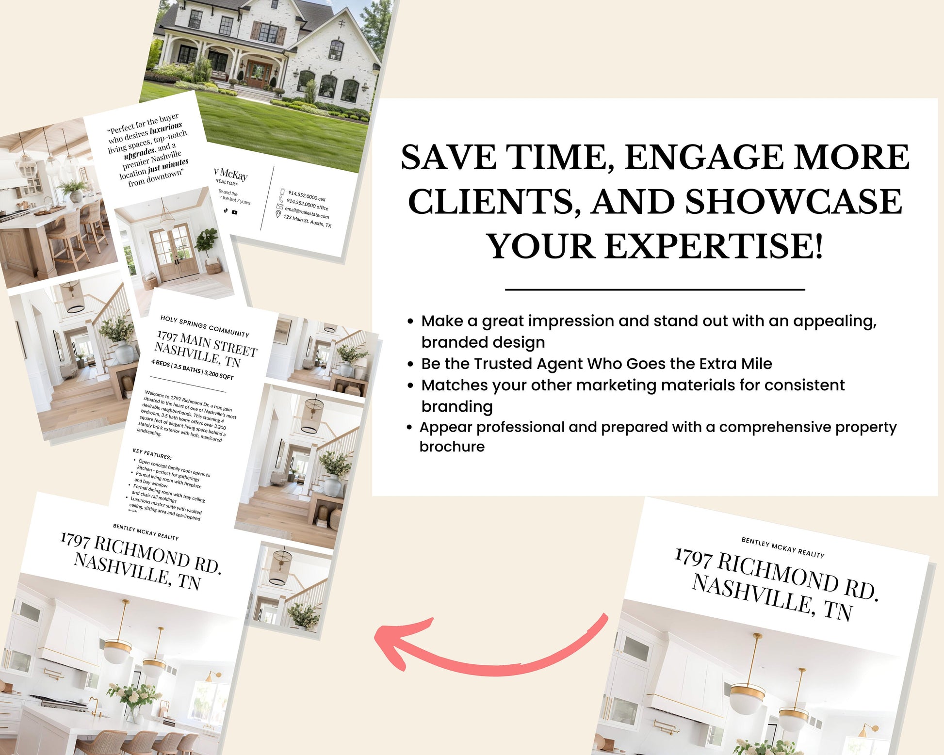 Real Estate Brochure | Property Brochure | Open House Brochure | For Sale Flyer | Listing Flyer | Real Estate Marketing | Brochure Template