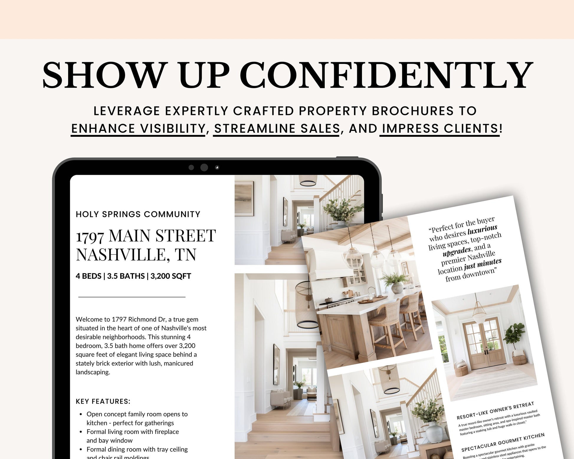 Real Estate Brochure | Property Brochure | Open House Brochure | For Sale Flyer | Listing Flyer | Real Estate Marketing | Brochure Template