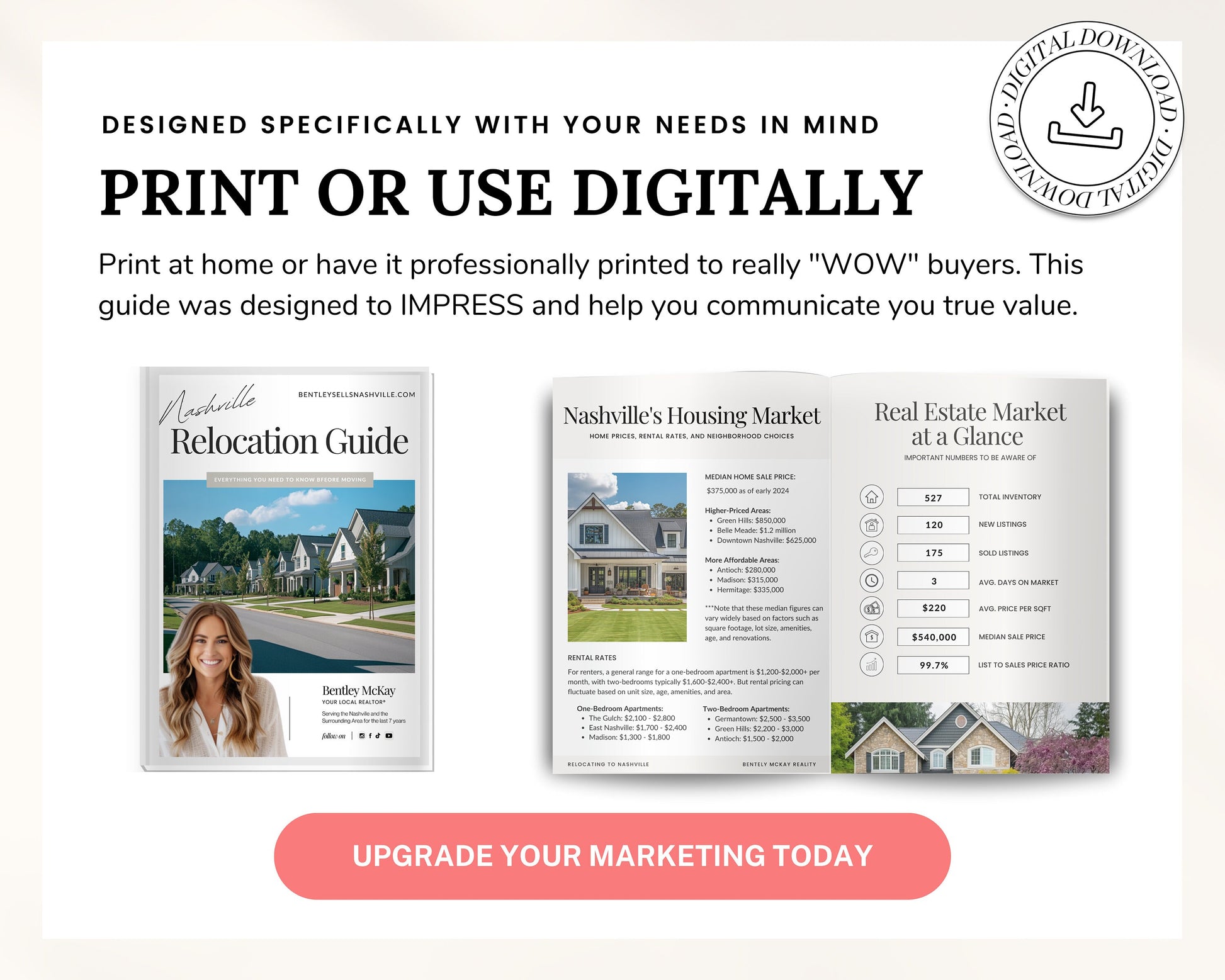 Real Estate Relocation Packet | City Welcome Guide | Lead Magnet | Realtor Marketing | Local Guide Template | City Guide Lead Magnet | Canva