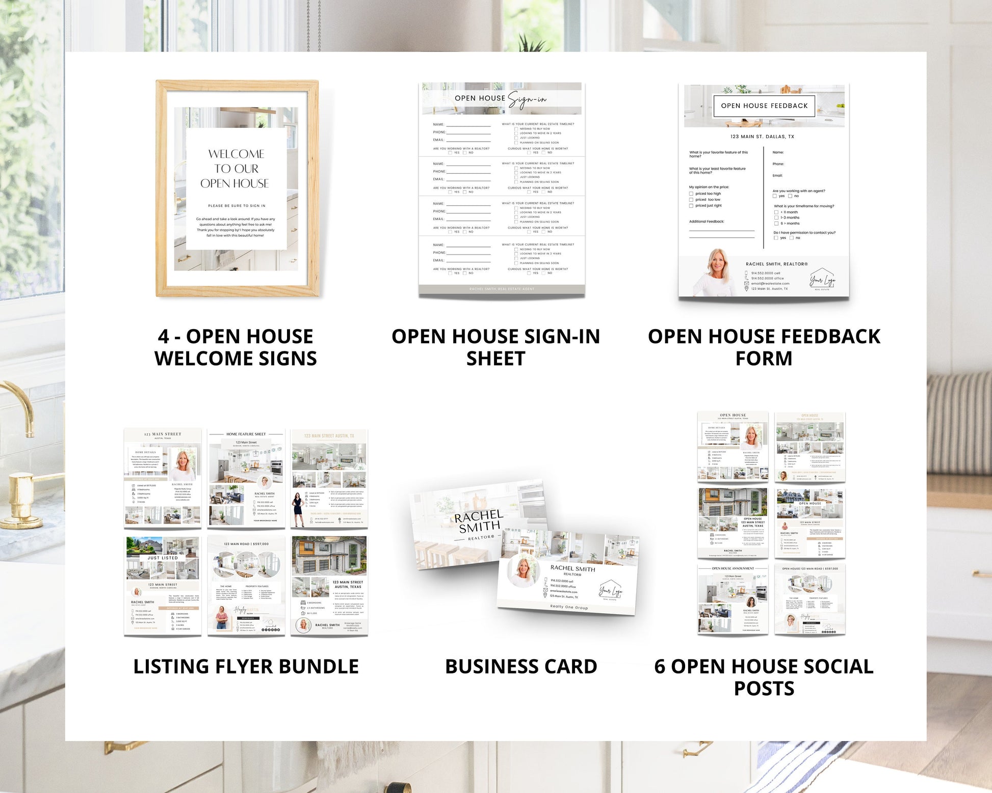 Open House Bundle | Real Estate Marketing Materials | Open House Sign In | Real Estate Marketing | Canva Template | Buyer Guide | Open House