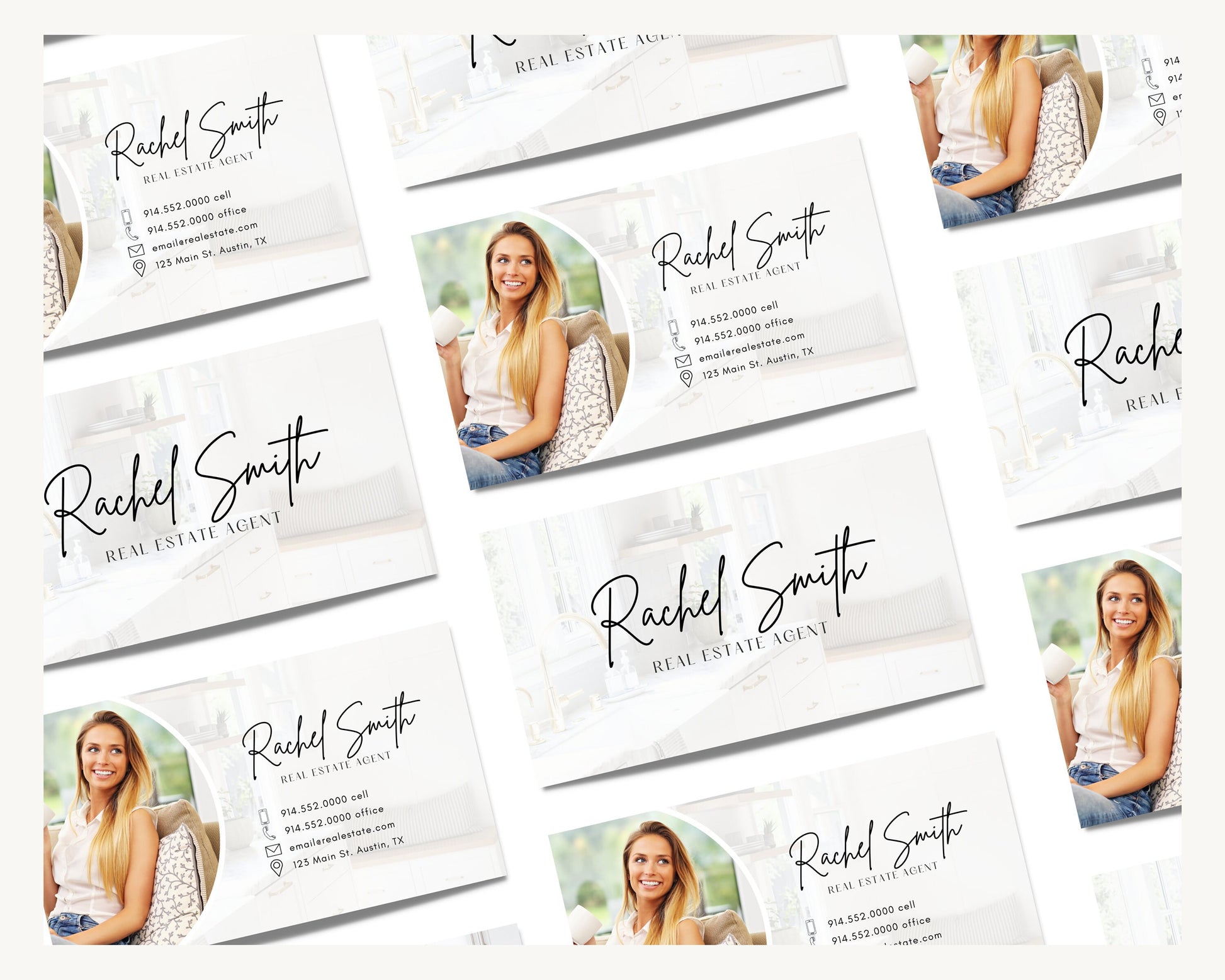 Digital Business Card & Business Card Bundle | Real Estate Marketing | Modern Real Estate Business Card | Entrepreneur | Canva Template