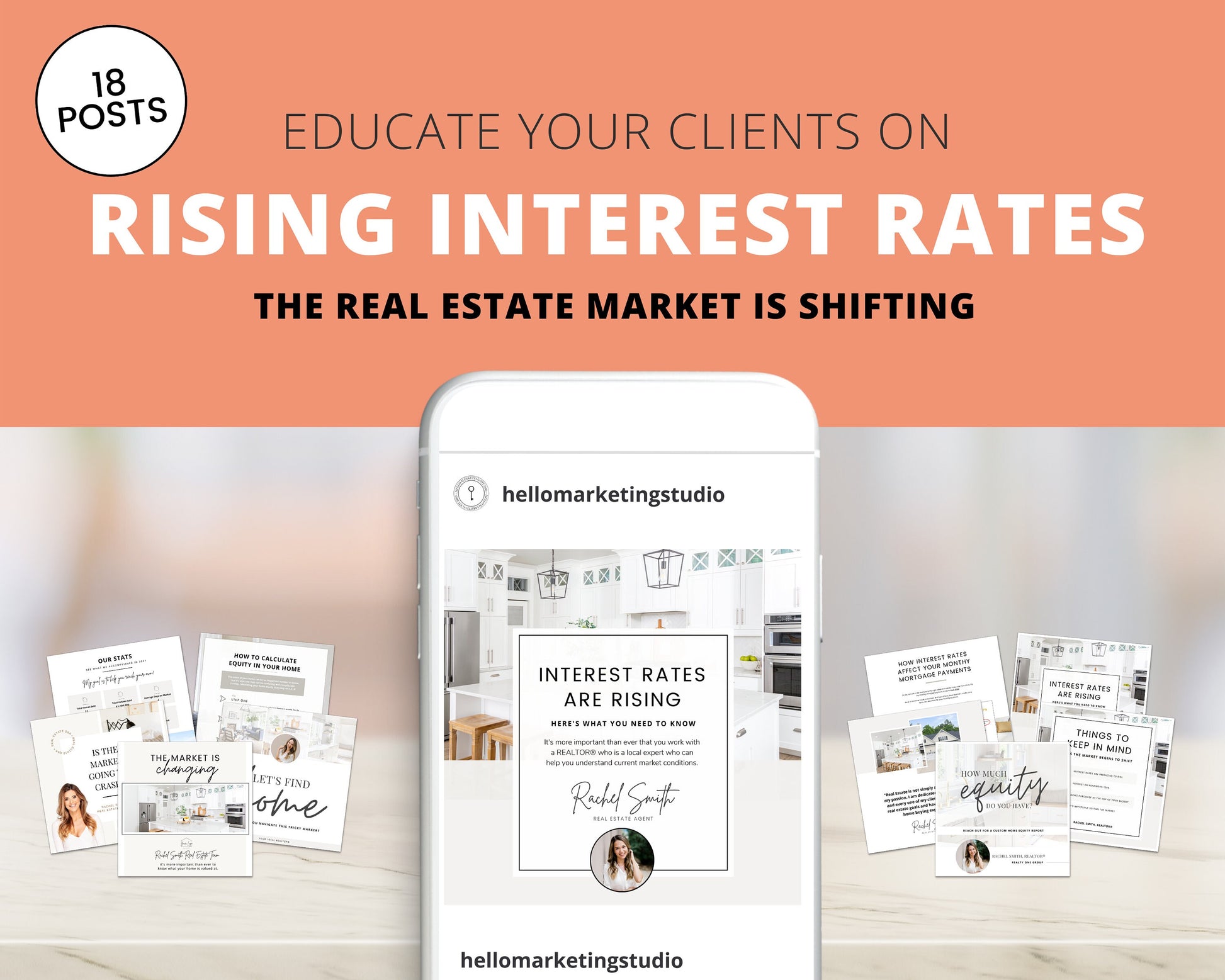 Market Shift Instagram Posts | Real Estate Social Media Posts | Rent vs Buy | Mortgage Lender | Home Equity Posts | Interest Rates Rising