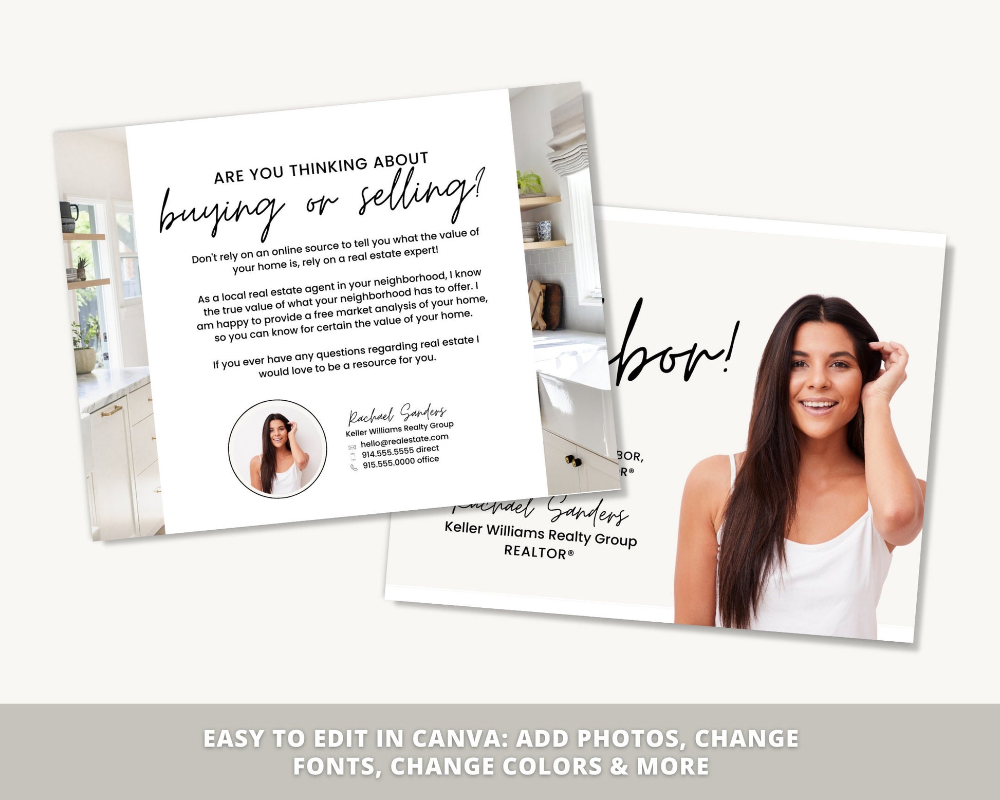 Real Estate Postcard Template | Farming Material | Real Estate Agent Marketing | Canva Template | Hello Neighbor Postcard | Flyer | Mailer