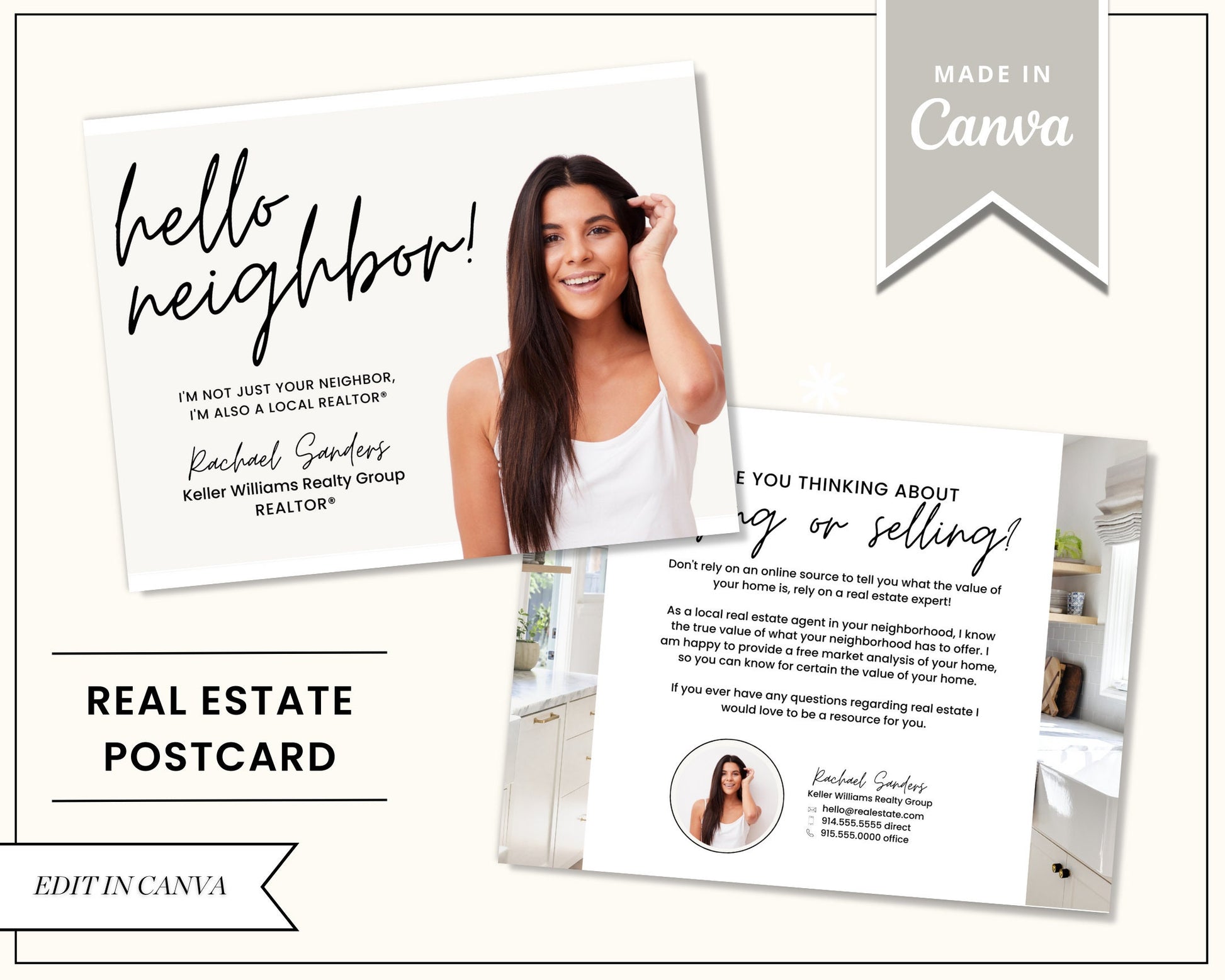 Real Estate Postcard Template | Farming Material | Real Estate Agent Marketing | Canva Template | Hello Neighbor Postcard | Flyer | Mailer