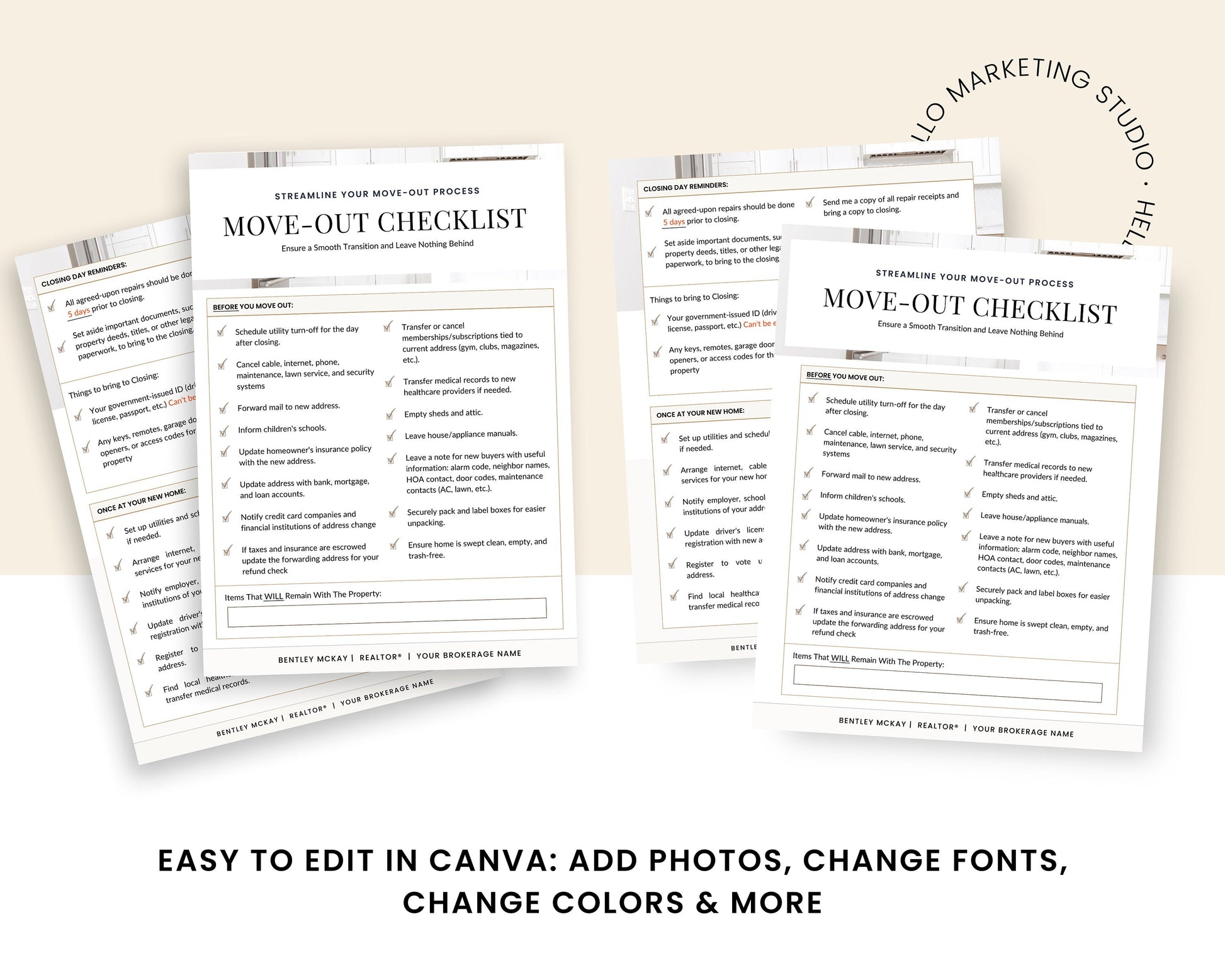 Real Estate Moving Checklist | Moving Guide | Printable Moving Checklist | Moving Checklist | Real Estate Marketing | Moving Flyer | To-Do
