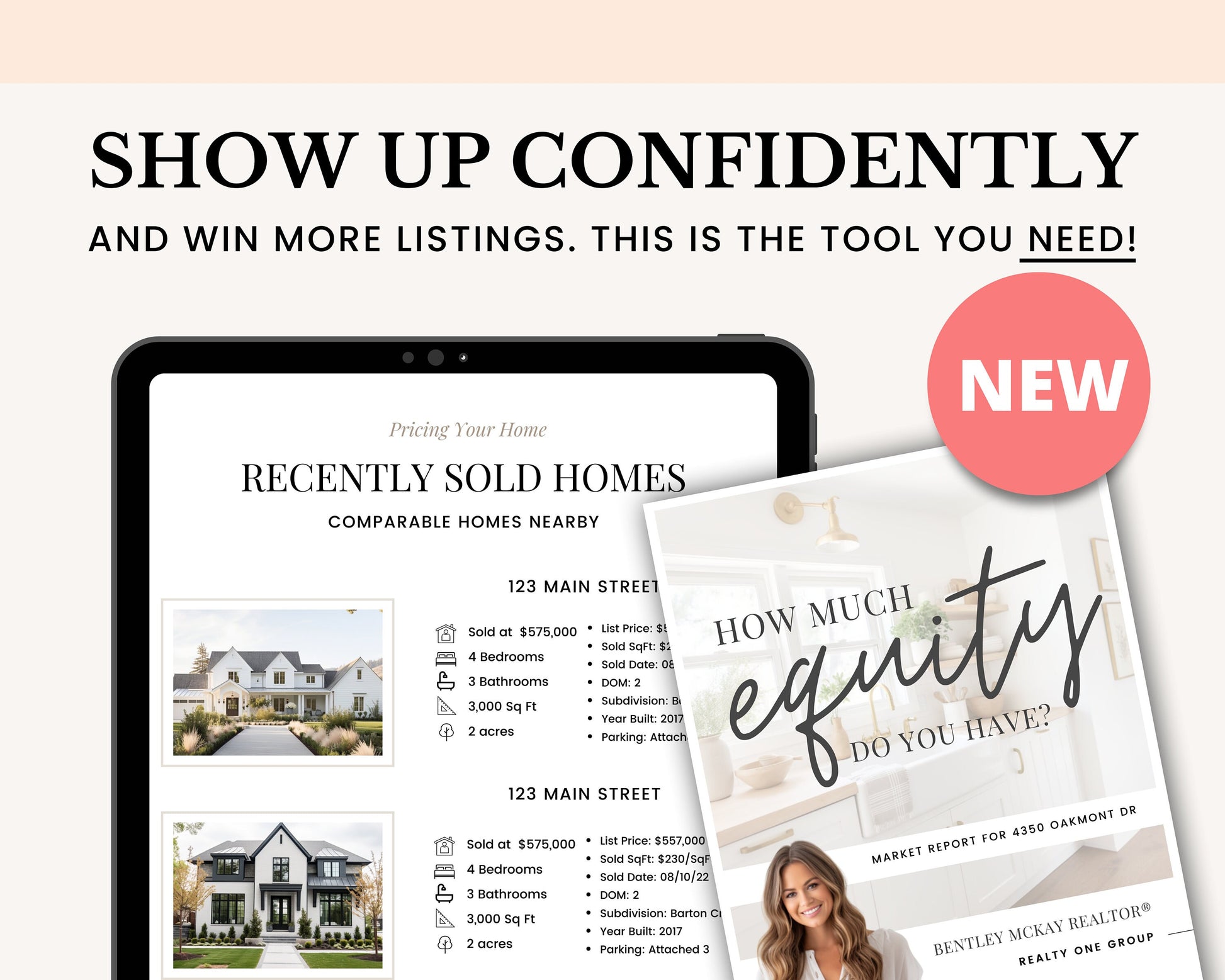 Home Equity Report | CMA Packet Clients | Comparative Market Analysis | Listing Presentation | Seller Guide Real Estate Prospecting | Canva
