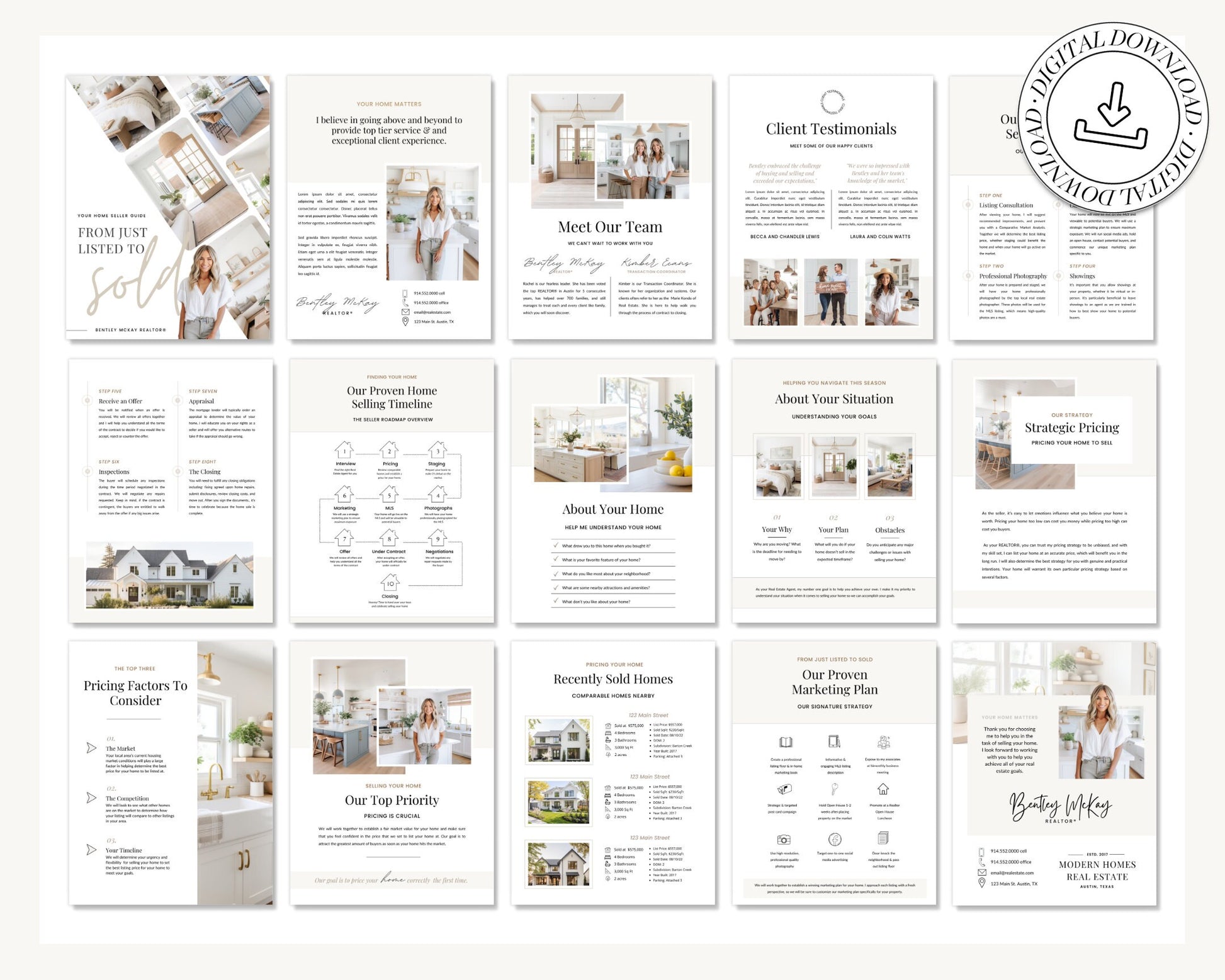 Real Estate Listing Presentation | Digital Listing Presentation | Printable Home Seller Guide | Pre-Listing Guide | Real Estate Marketing