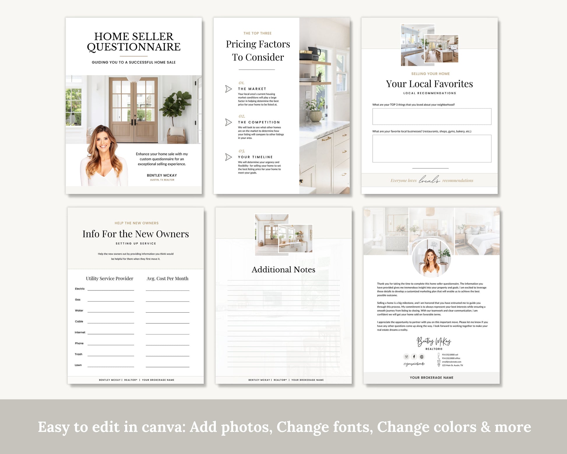 Home Seller Questionnaire for Real Estate Agents | Realtor Marketing Material | Canva Template | Seller Guide | Client Home Guide | Seller
