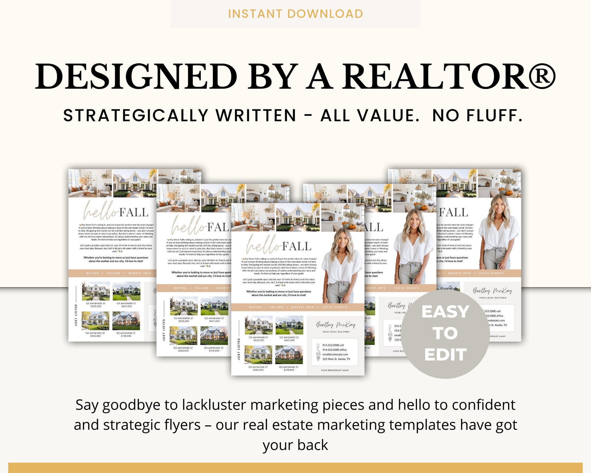 Fall Real Estate Flyer | Real Estate Marketing | Canva Template | Real Estate Template | Autumn | Real Estate Post | Pumpkin Spice | Card