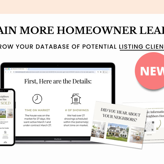 QR Code Postcard & Just Sold Landing Page | Home Seller Lead Generation | Generate Seller Leads | QR Code | Sales Page | Canva Template