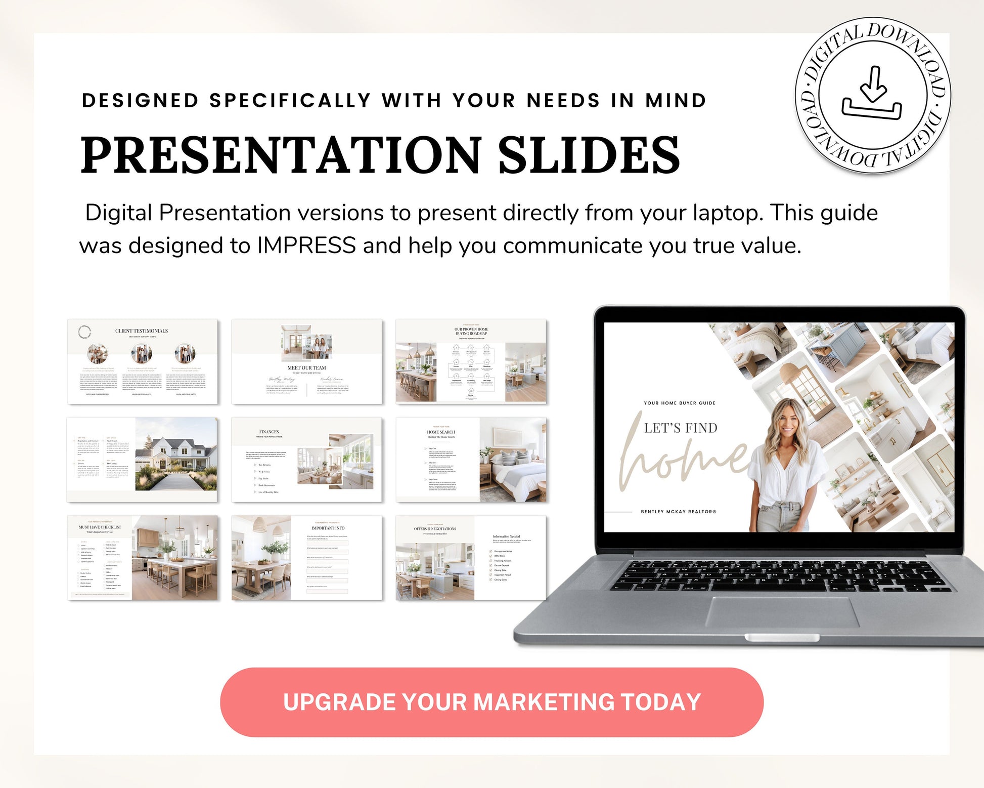 Real Estate Seller Guide & Home Buyer Guide Bundle | Presentation Slides | Real Estate Marketing | Home Seller Guide | CMA Packet | Canva