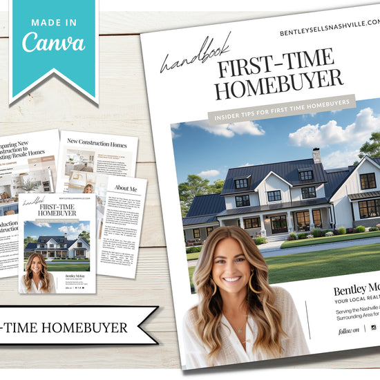 First-Time Home Buyer Guide | Home Buyer Packet | Real Estate Marketing | Real Estate Canva Template | Buyer Roadmap | First-Time Home Buyer