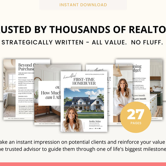 First-Time Home Buyer Handbook | Buyer Packet | Real Estate Marketing | Real Estate Canva Template | Buyer Roadmap | First-Time Home Buyer