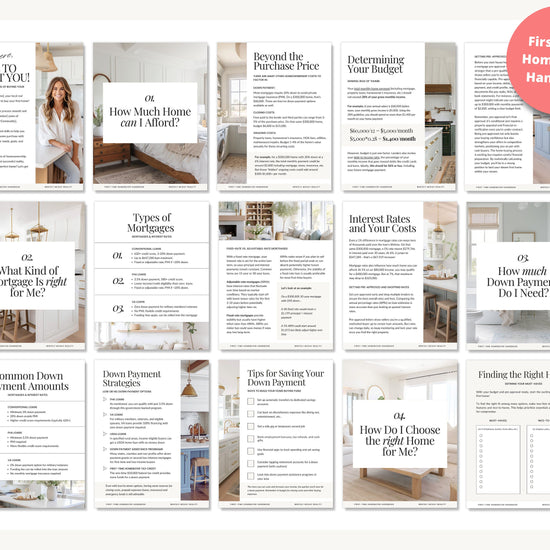 First-Time Home Buyer Handbook | Buyer Packet | Real Estate Marketing | Real Estate Canva Template | Buyer Roadmap | First-Time Home Buyer