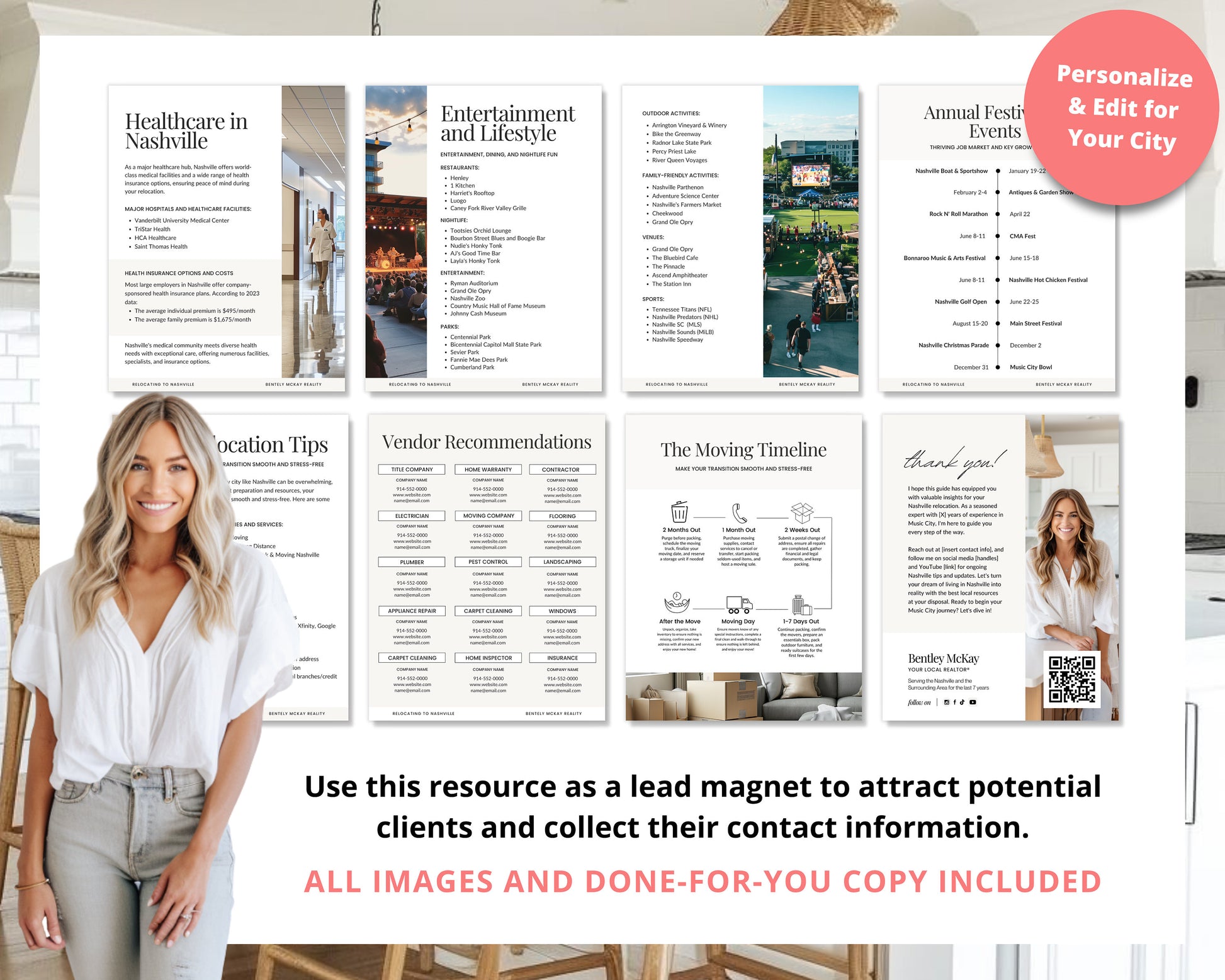 Real Estate Relocation Packet | City Welcome Guide | Lead Magnet | Realtor Marketing | Local Guide Template | City Guide Lead Magnet | Canva