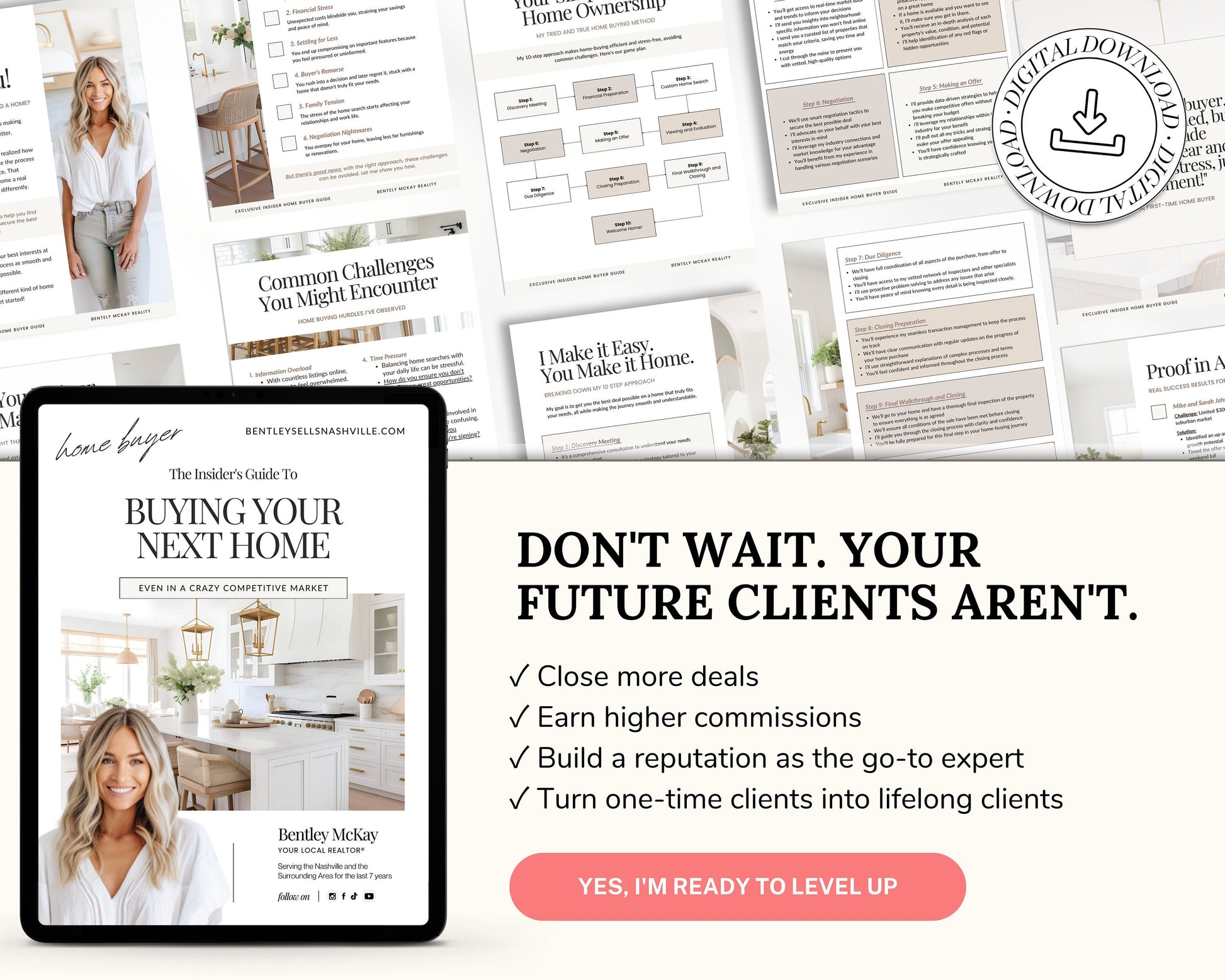 Real Estate Home Buyer Guide | NAR Settlement | Real Estate Marketing | Real Estate Canva Template | Buyer Roadmap | 20 Editable Pages