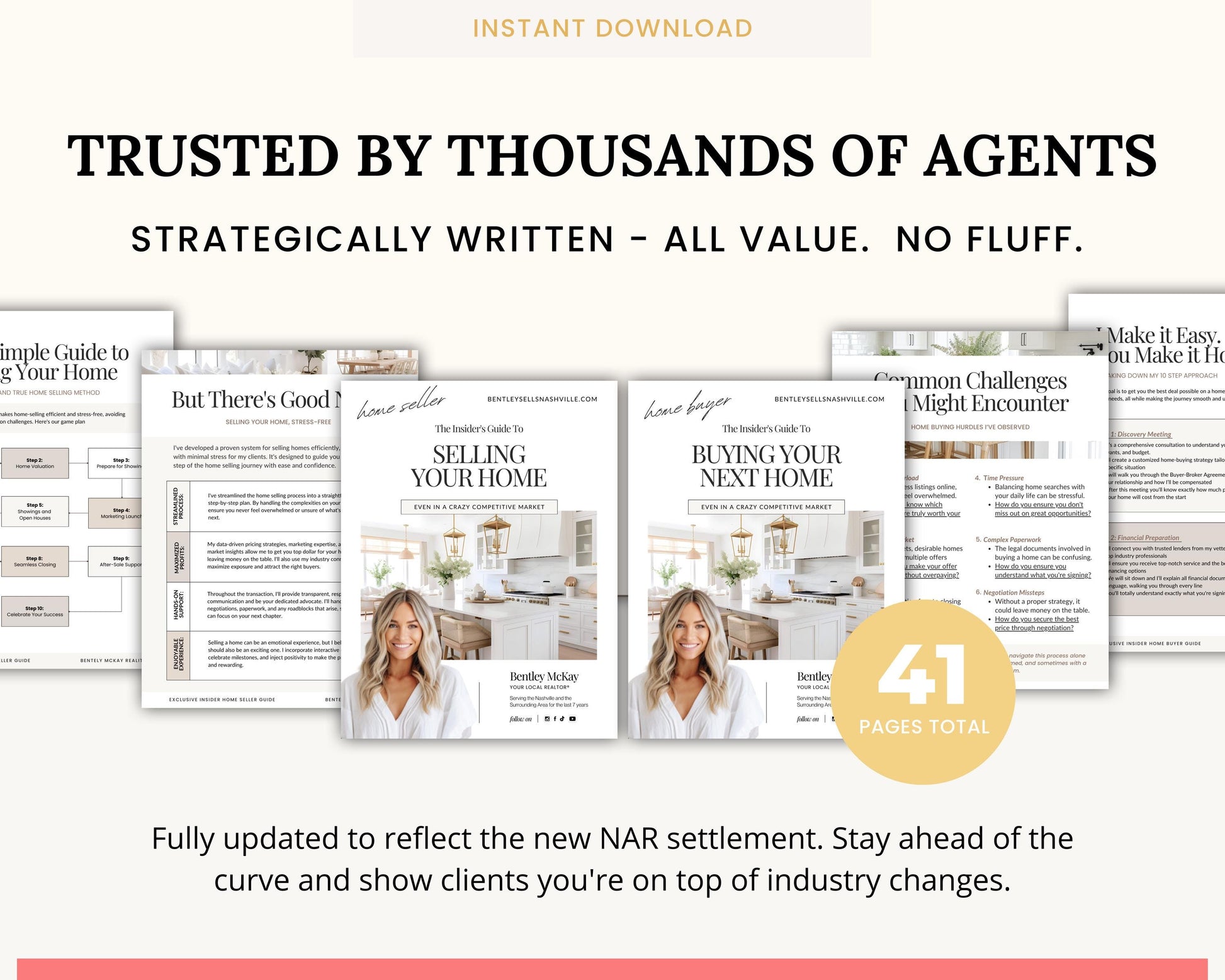 Ultimate Real Estate Guide Bundle | Home Buyer & Seller Guides | NAR Settlement | 41 Editable Canva Pages | Buyer and Seller Lead Magnets