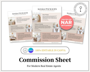 Real Estate Commission Template | Real Estate Commission Sheet | NAR Settlement | Buyers Agent Commission | Commission Template | Commission