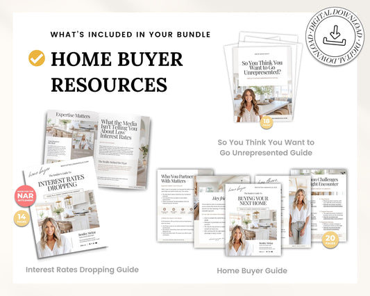 NAR Settlement Real Estate Agent Bundle | Home Buyer & Seller Guide | Benefits of Using a Buyers Agent | Commission |Interest Rates Dropping