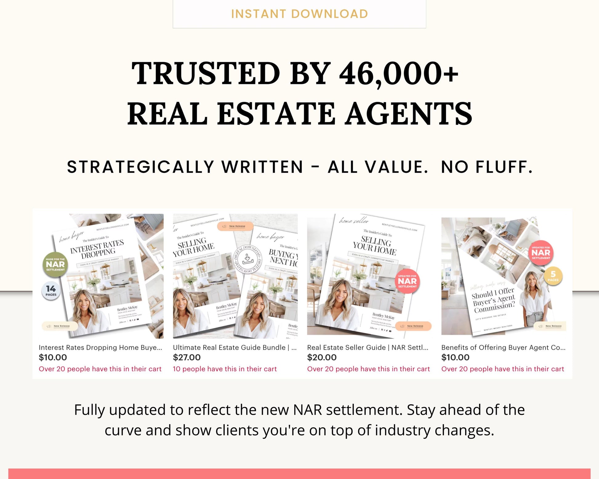 NAR Settlement Real Estate Agent Bundle | Home Buyer & Seller Guide | Benefits of Using a Buyers Agent | Commission |Interest Rates Dropping