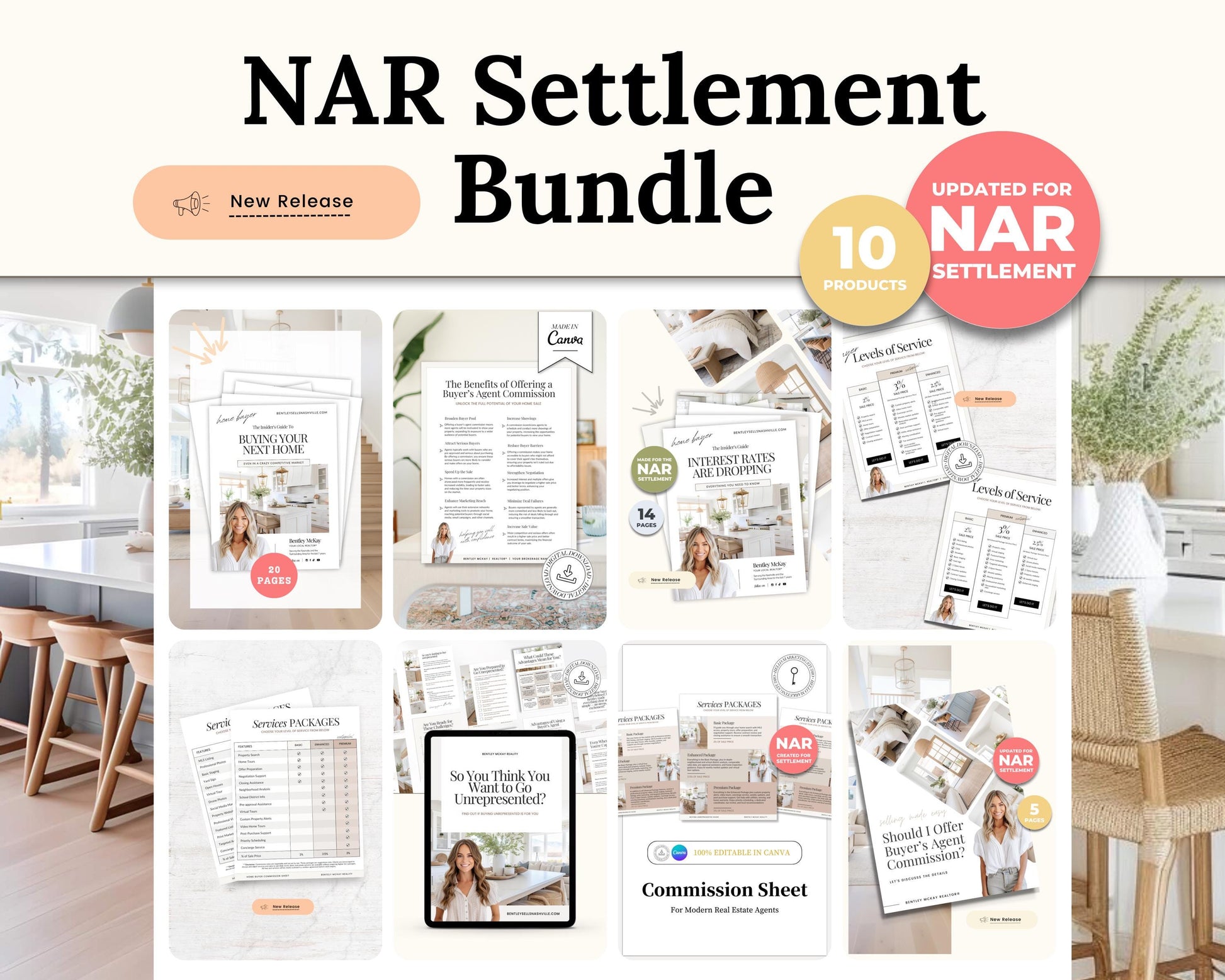 NAR Settlement Real Estate Agent Bundle | Home Buyer & Seller Guide | Benefits of Using a Buyers Agent | Commission |Interest Rates Dropping