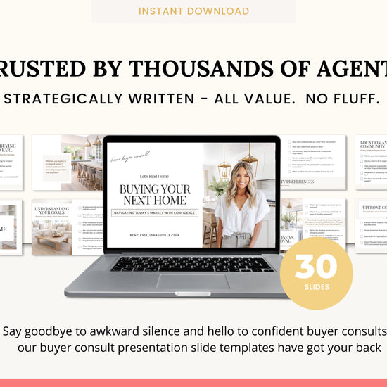 Real Estate Home Buyer Consult | NAR Settlement | Real Estate Marketing | Real Estate Canva Template | Buyer Roadmap | 30 Editable Slides