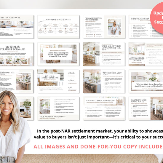 Real Estate Home Buyer Consult | NAR Settlement | Real Estate Marketing | Real Estate Canva Template | Buyer Roadmap | 30 Editable Slides