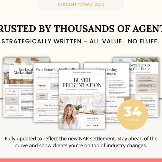 Real Estate Home Buyer Presentation | NAR Settlement | Real Estate Marketing | Real Estate Canva Template | Buyer Consultation | Home Buyer