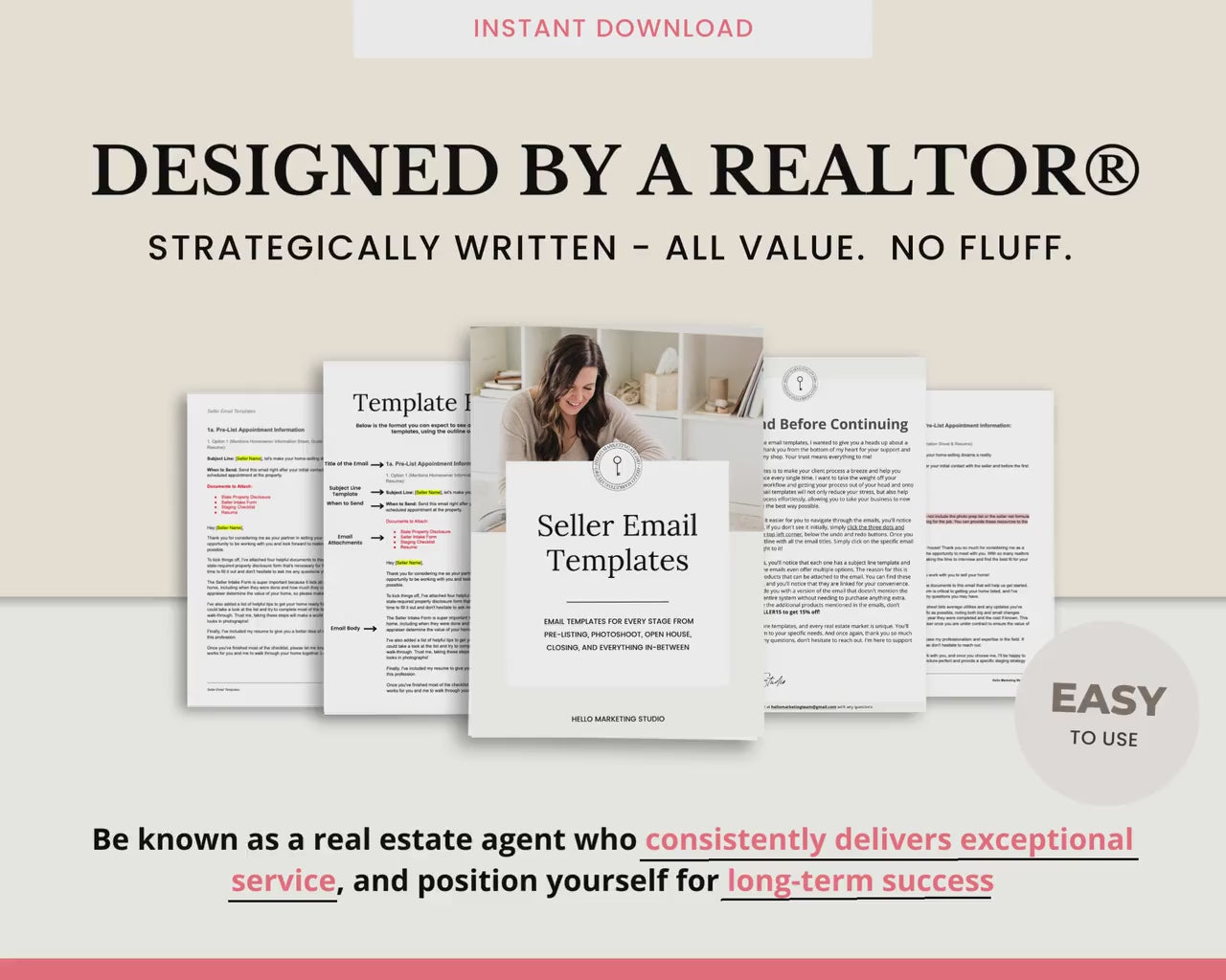 21 Seller Email Template | Real Estate Agents | Home Seller | Email Templates | Pre-List to Closing | Real Estate Email System | Seller