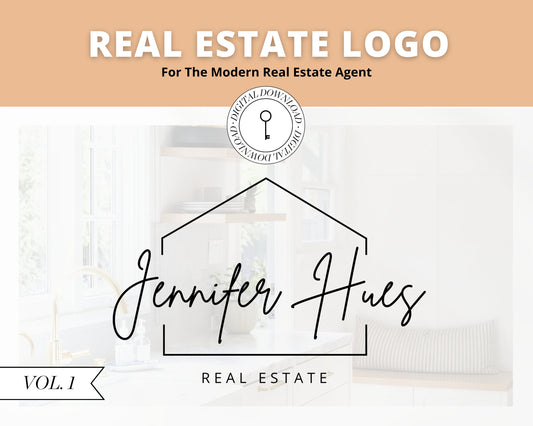 Real Estate Logo | Pre-Made Real Estate Logo | Canva Template | Editable Logo for Real Estate | Real Estate Branding | Home Stage | Vol 1