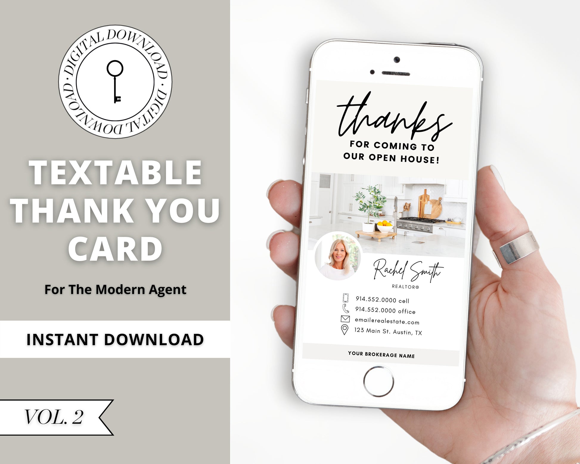 Digital Thank You Card | Real Estate Business Card | Open House Thank You Card | Real Estate Marketing | Entrepreneur | Invitation | Vol 2