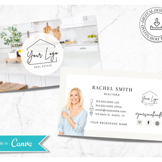 Real Estate Business Card Canva Template | Two-Sided | Real Estate Business Card | Entrepreneur | Interior Designer | Photographer | Vol 11