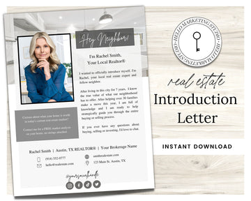 Real Estate Introduction Flyer | Real Estate Marketing | Canva Template | Real Estate Template | New Agent Flyer | Real Estate Postcard