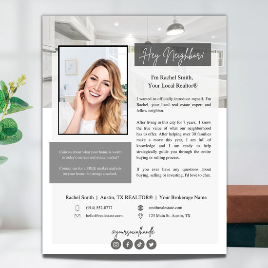 Real Estate Introduction Flyer | Real Estate Marketing | Canva Template | Real Estate Template | New Agent Flyer | Real Estate Postcard