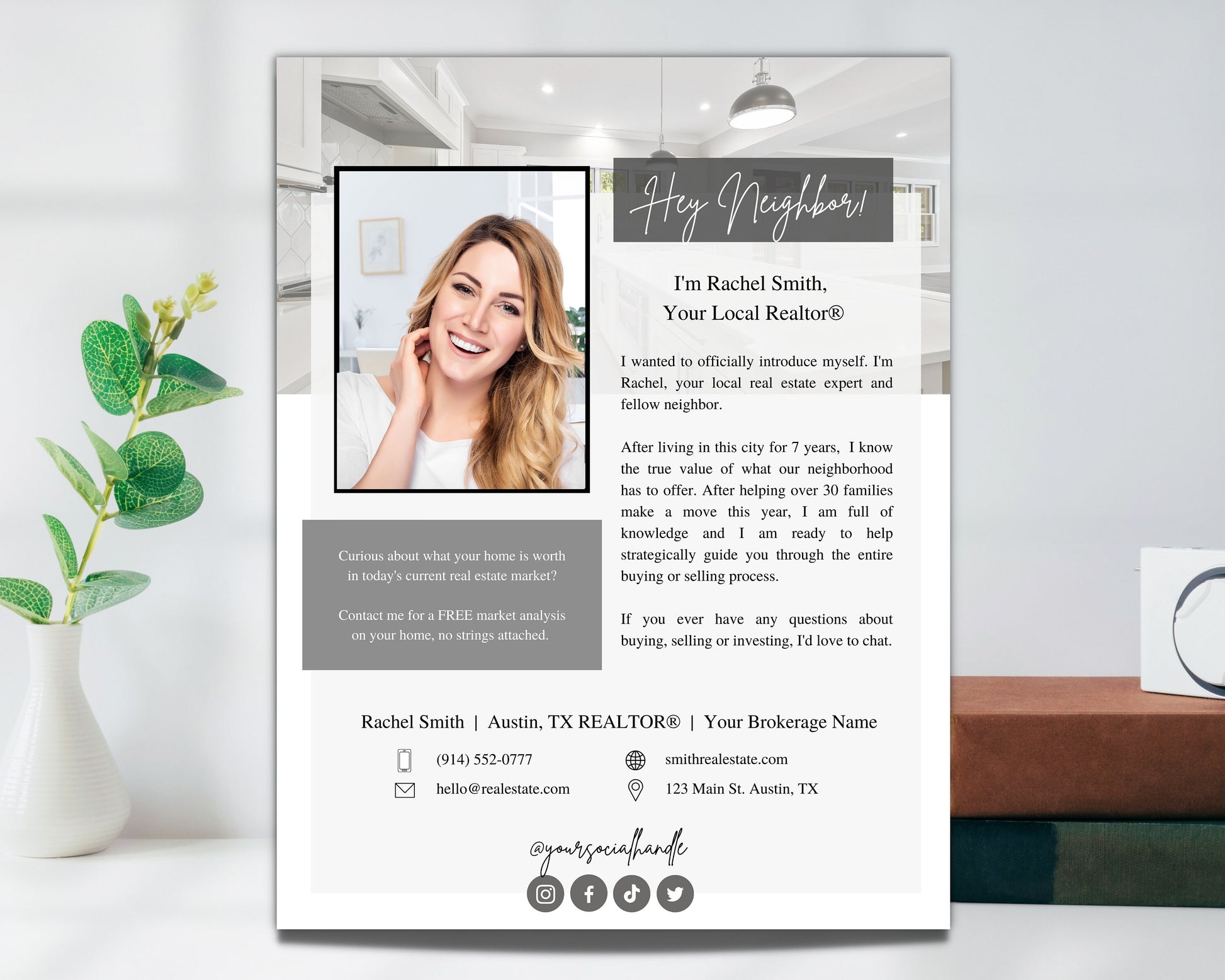 Real Estate Introduction Flyer | Real Estate Marketing | Canva Template | Real Estate Template | New Agent Flyer | Real Estate Postcard