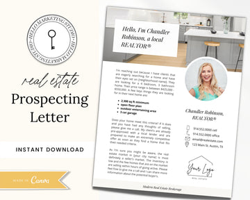 Real Estate Prospecting Letter | Neighborhood Farming Flyer | Editable Canva Template | Real Estate Postcard | Real Estate Marketing | Vol 3