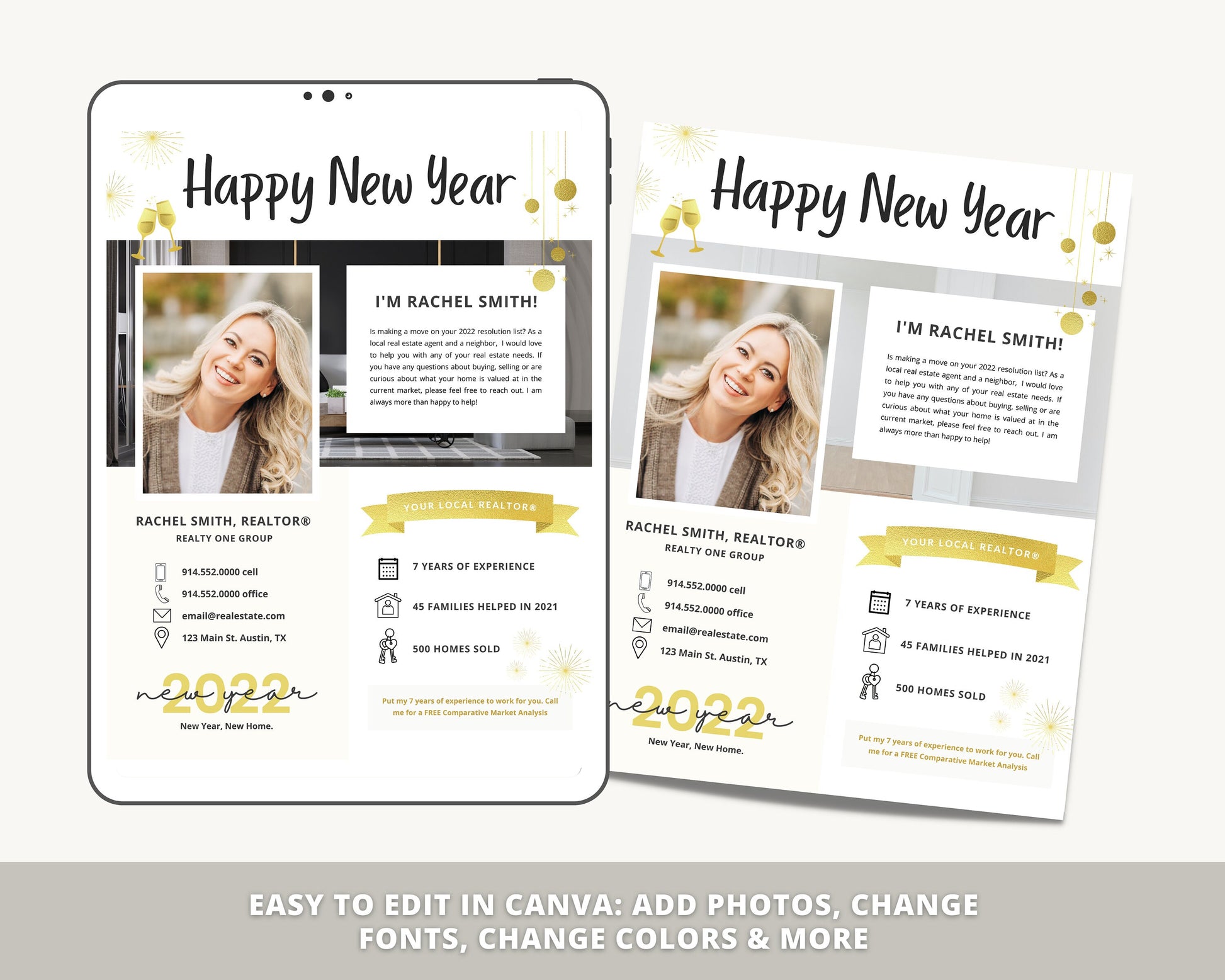 New Year Real Estate Flyer | 2023 Hello Neighbor Letter | Prospecting Flyer | Farming Letter | Real Estate Winter Marketing Flyer | Canva