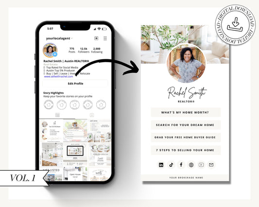 Link in Bio Instagram Template | Real Estate Marketing | Instagram Landing Page | Link Tree Alternate | Digital Download | Mini Website