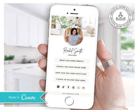 Link in Bio Instagram Template | Real Estate Marketing | Instagram Landing Page | Link Tree Alternate | Digital Download | Mini Website