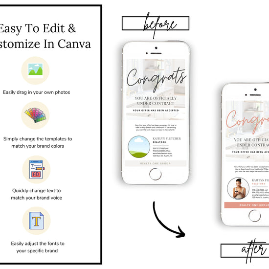 Digital Under Contract Congratulations Card | Real Estate Business Card | Real Estate Marketing | Entrepreneur | Open House | Home Buyer