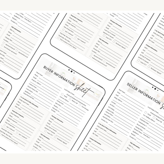 Buyer & Seller Information Sheet | Client Info | Client In-take Sheet | Real Estate Information Sheet | Client Transaction Form | New Client