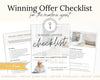 Winning Offer Checklist | Strong Offer Checklist | Offer Summary Cover Sheet | Real Estate Marketing | Multiple Offer Offer | Buying Power