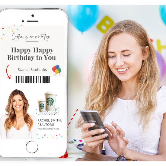 Digital Birthday Card | Happy Birthday Card for Client | Real Estate Marketing | Real Estate Farming Card | Real Estate Coffee Gift Card