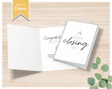 Happy Closing Day Real Estate Greeting Card | Real Estate Agent Card | Mortgage Lender Cards | Loan Officer Cards Real Estate Canva Template