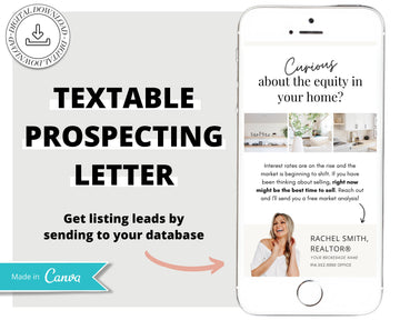 Textable Prospecting Letter | Comparative Market Analysis | Generate Listing Leads | Home Equity | CMA | I Seller Leads | Home Seller | Sell