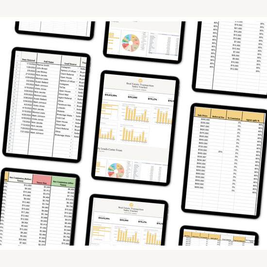Real Estate Transaction Tracker | Real Estate Sales Tracker | Income Statement | Real Estate Goal Tracker | Income Tracker | Bookkeeping