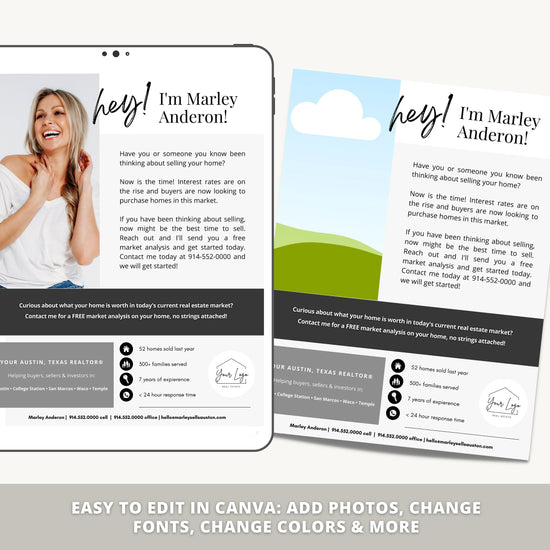 Real Estate Prospecting Flyer | Interest Rates Increase | Real Estate Marketing | Canva Template | Real Estate Template | New Agent Flyer