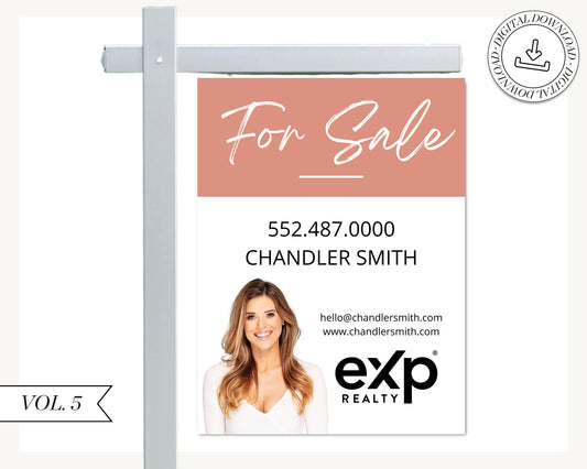 Real Estate Yard Sign | For Sale Yard Sign | Customizable For Sale Signage | Real Estate Marketing | Canva Template Modern Sold Sign | Open