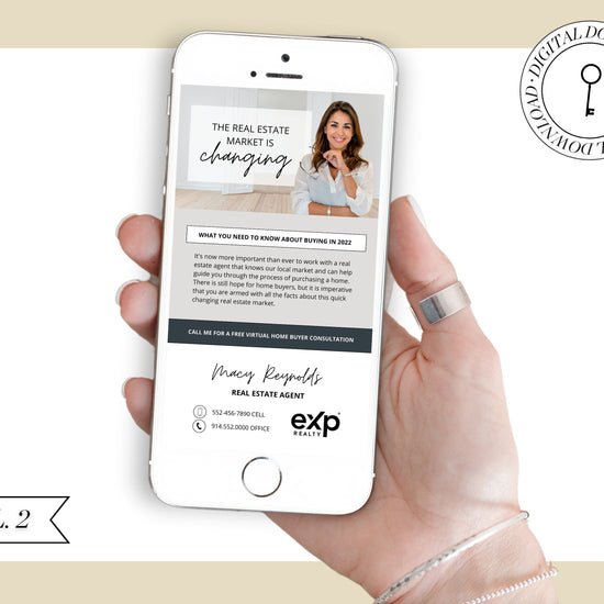 Digital Textable Card | Real Estate Business Card | Market Changing | Interest Rates | Real Estate Marketing | Prospecting Flyer | Canva