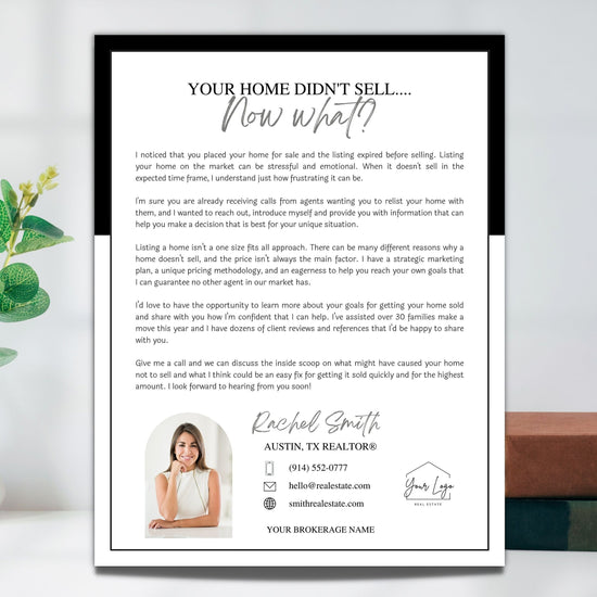 Real Estate Expired Listing Flyer | Real Estate Marketing | Canva Template | Real Estate Template | New Agent Flyer | Real Estate Postcard